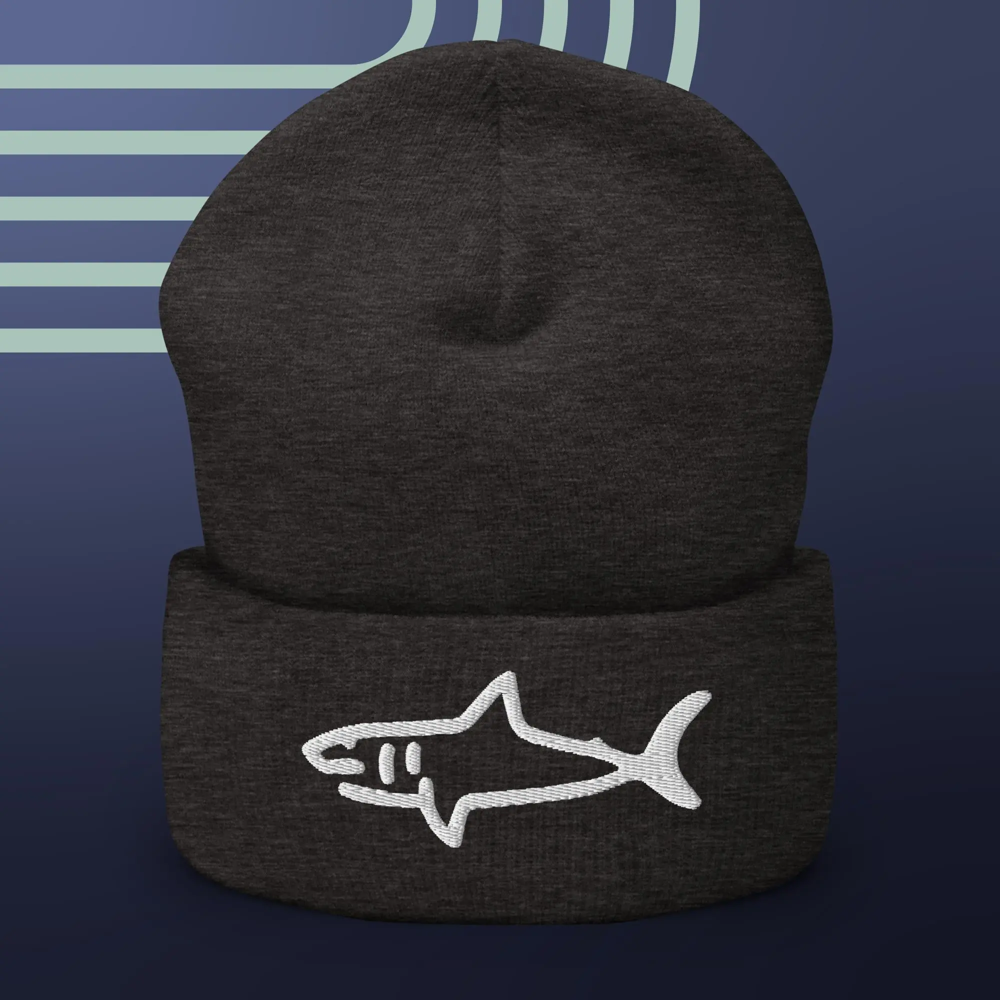 Shärk Beanie - 100% Turbo Acrylic Unisex Hypoallergenic Snug Fit Head-Warming Accessory 12″ Length Hand Washable Made on Demand
