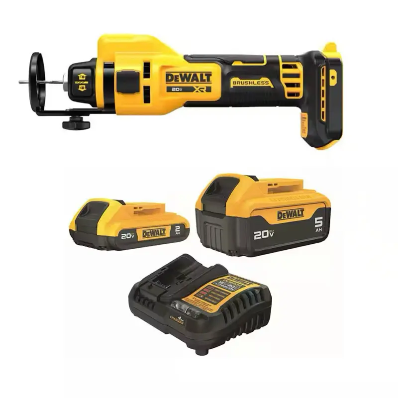 XR 20-Volt Lithium-Ion Cordless Rotary Drywall Cut-Out Tool with 20-Volt MAX 5.0 Ah and 2.0 Ah Battery Packs and Charger