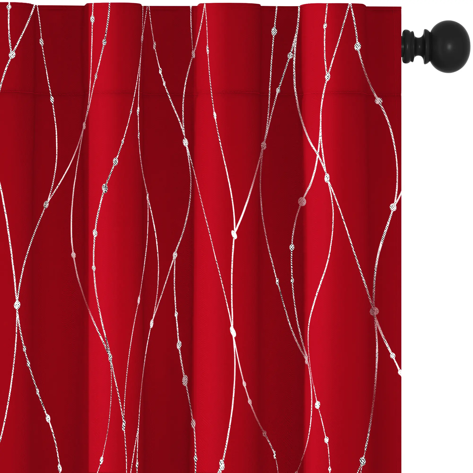 Deconovo Classic Polka Dot Blackout Window Curtains (2 Panels, Back Tab) - Thermal Insulated, Soundproof, Sparkling Beaded Home Decoration for Bedroom, Blackout Effect, Note: Avoid Fabric Softeners