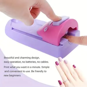 Easy-to-Use Nail Art Printer - DIY Stamping Tool for Unique Designs, Perfect for Dates, Travel & Parties - Odorless, No Polish Needed Cosmetic Manicure Green Box Printing Machine