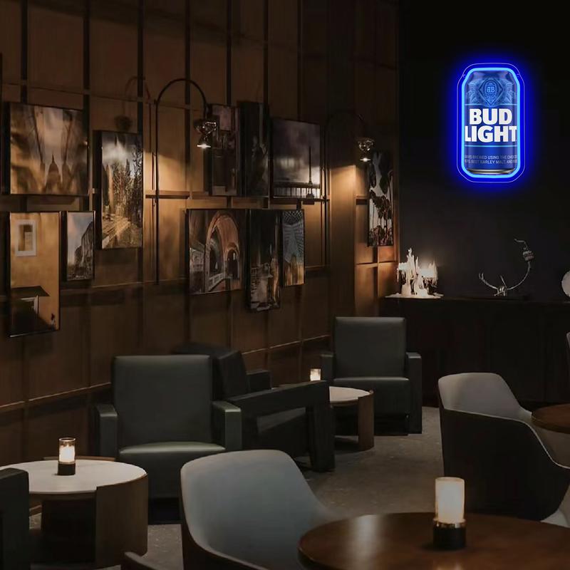 Bud Light Beer Neon Sign for Wall Decor Dimmable Beer Neon Signs Bar Led Sign Neon Sign for Man Cave Light Up Sign for Bedroom Home Bar Shop Pub Bistro Party Hotel Game Room Decor Gifts