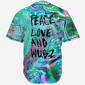 trippy psychedelic lsdream rave baseball jersey for EDM festivals
