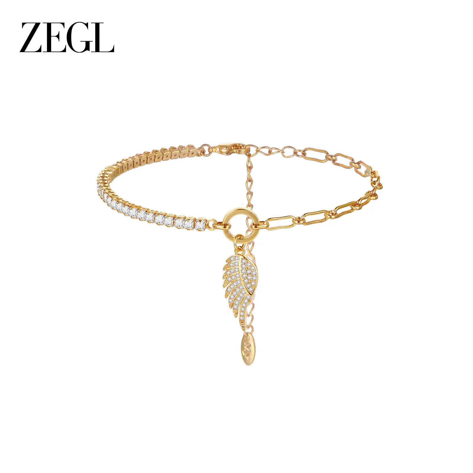 ZEGL Vintage Lock Charm Bracelet for Women, 18K Gold Plated Chunky Link Chain with Colorful Gemstones, Padlock Pendant Jewelry, 2026 Fashion Gift