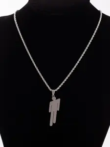 Hip-Hop Style Stainless steel Pendant Necklace - Edgy Crooked Villain Design, Unisex Alloy Chain for Daily & Vacation Jewelry, Fashionable Jewelry Accessories, Stylish Craftsmanship, Statement Jewelry, Metal Chain Necklace
