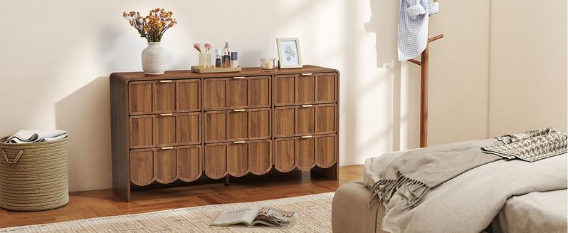 Giratree 3 5 9 Drawer Dresser for Bedroom, Modern Closet Chest of Drawers with Wave Fluted Drawer, Wood Storage Small Dresser Organizer for Nursery Bedroom Living Room Hallway Closet Giratree 3 5 9 Drawer Dresser for Bedroom, Modern Closet Chest of Drawers with Wave Fluted Drawer, Wood Storage Small Dresser Organizer for Nursery Bedroom Living Room Hallway Closet