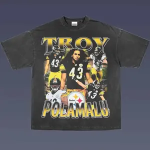 "TROY POLAMALU 1.0 TEE – Troy Polamalu Tshirt – Polamalu’s Steelers Defensive Legend Swagger Bold Graphic Tee for Football Fans "