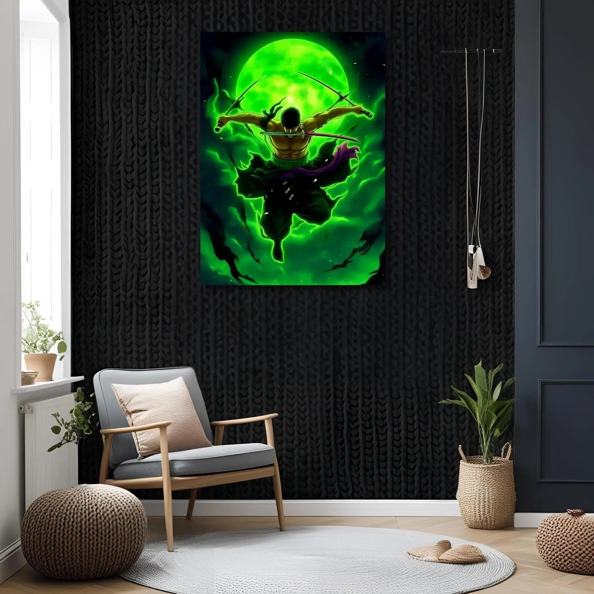 Sale off up to 50%] [No frame, Free Ship] Zoro Three Sword Style