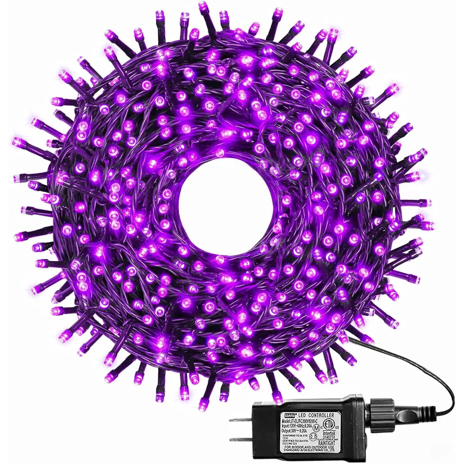 500 LED Purple Christmas Lights, 164FT 8 Twinkle Modes Plug in Light,  Extra Long String Lights for Outdoor Indoor Tree Wedding Party Garden Halloween Christmas Decorations (Purple)