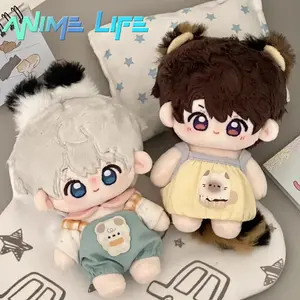 Plushie Love and Deepspace Xavier Caleb 10cm Toy Plush Bare Doll Body Stuffed Elastic Band Ears Magnetic Tail