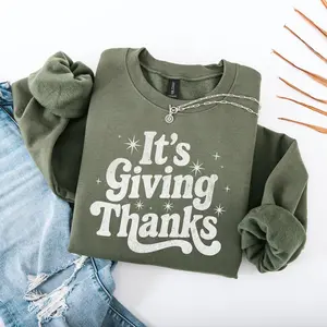It’s Giving Thanks Sweatshirt, Retro Thanksgiving Crewneck, Fall Graphic Sweater, Cozy Turkey Day Outfit, Friendsgiving Sweatshirt