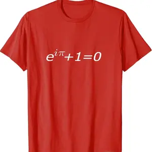 Euler's Identity Maths T-shirt, E I Pi + 1 = 0