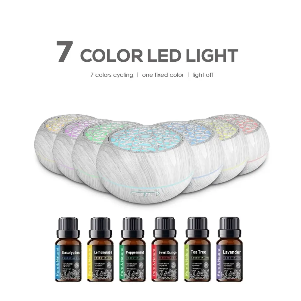 550ml Aroma Diffuser Humidifier & Air Purifier with 6 Essential Oils, Remote Control, Waterless Fragrance Oil Diffuser, Home Humidifier for Anxiety Re