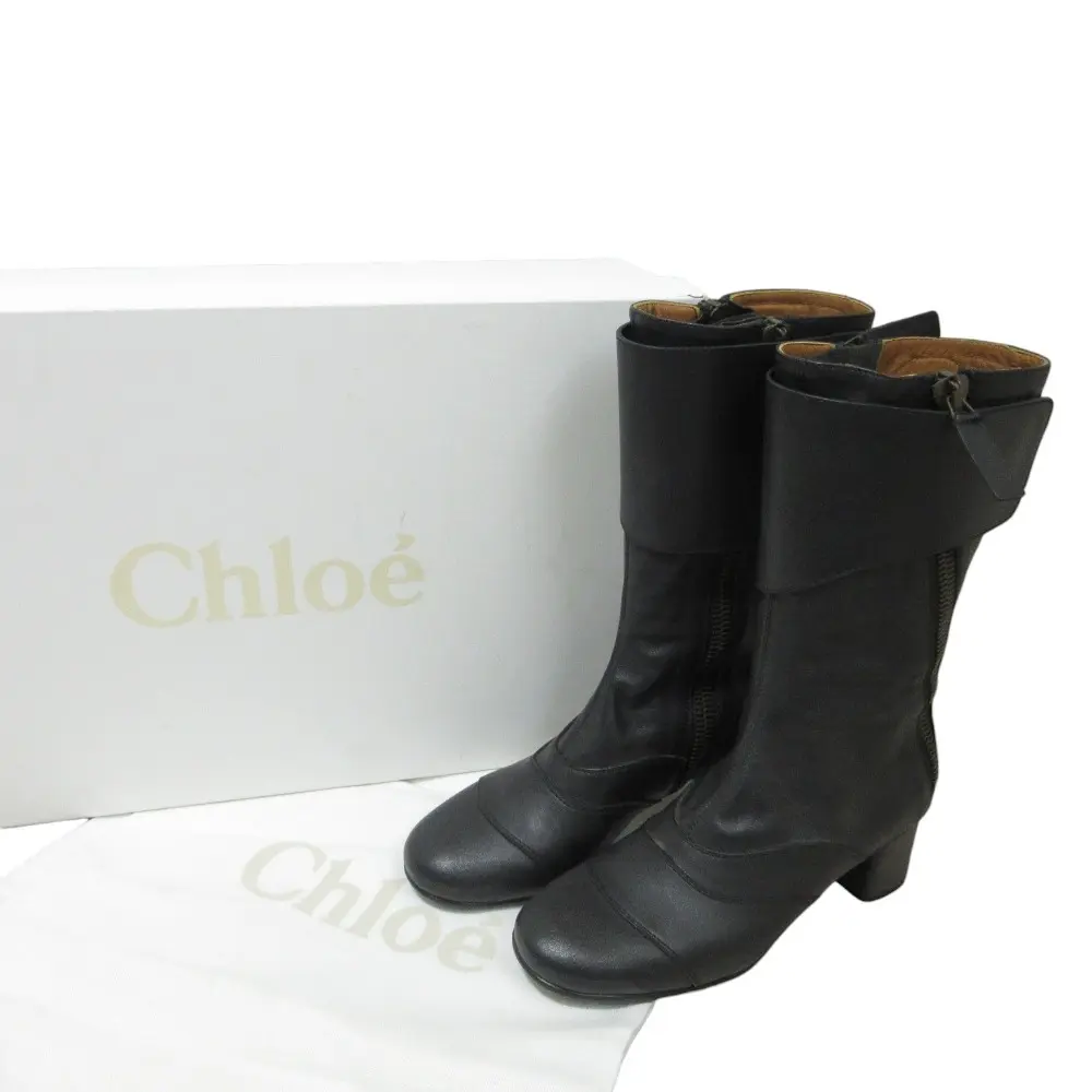 Pre-owned Chloé Calfskin Small Leather Goods Chloe Leather Ankle Boots