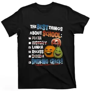 Annoying Orange Crack Shirt The Best Things About School--100% cotton Breathable comfortable Give him/her a gift