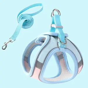 Cat Harness Leash Set New Cat Walking Harness Anti-Escape Vest, Night Reflective Breathable Pet Leash, Chest Back Support, Comfort & Safety