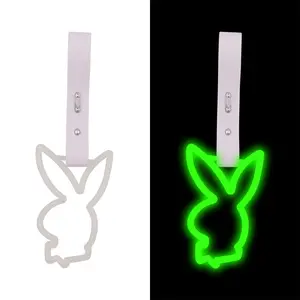 BUNNY GLOW IN THE DARK GREEN TSURIKAWA RING TRAIN BUS HANDLE CHARM DIRFT WHITE STRAP