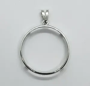 925 Sterling Silver Mexican 1 Peso Bezel 34 mm Coins Prong Back Round Edge