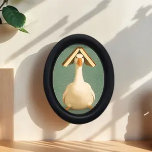 Vintage Art Style Cute Goose Hat Decoration, Perfect for Halloween Christmas Thanksgiving Home Office Wall Decor, Room Decoration