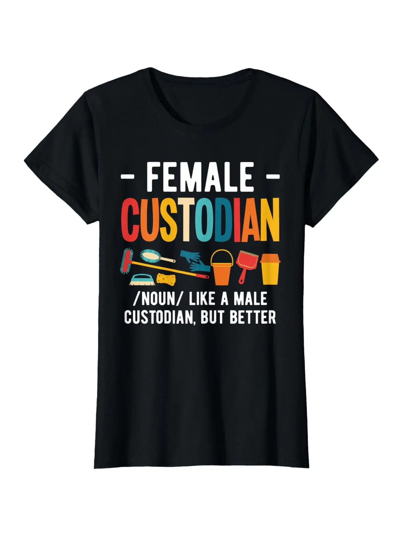 Men's  Women's Heavy-Duty Custodian Janitor T-Shir unisex soft cotton short sleeve t shirt, vintage graphic casual tee for men women teens, perfect birthday holiday gift for camping travel gym daily street  wear
