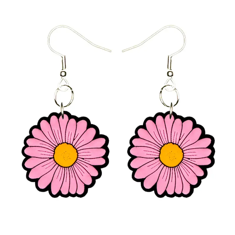 Daisy Earrings Hypoallergenic Silver Plated Fishhooks Yazzle Dazzle Flower