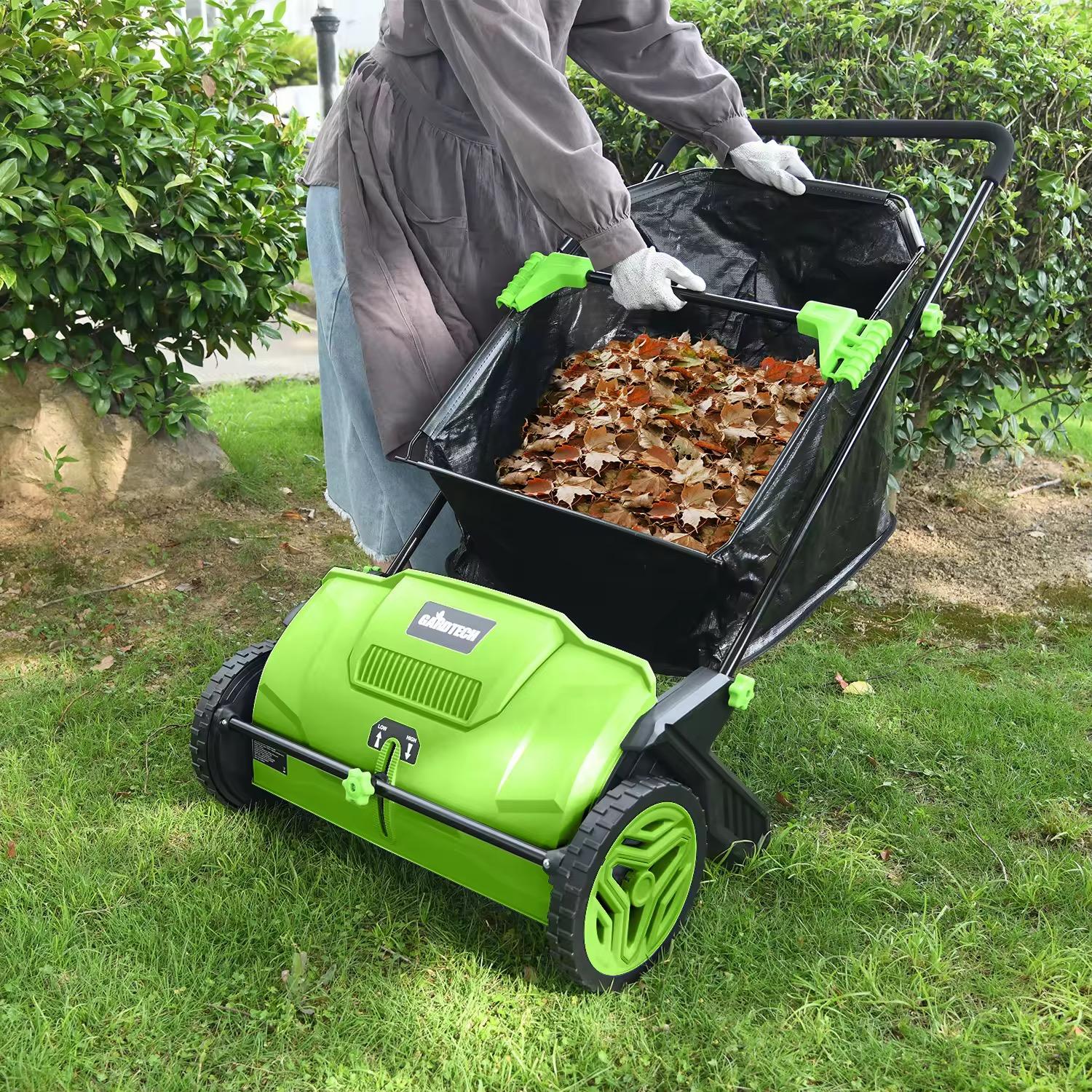 Push Lawn Sweeper 112*66.5*90cm Leaf & Grass Collector with 3.5 cu. ft. Mesh Collection Hopper Bag, 2 Spinning Brushes & Strong Rubber Wheels VEVOR Super Brand Day