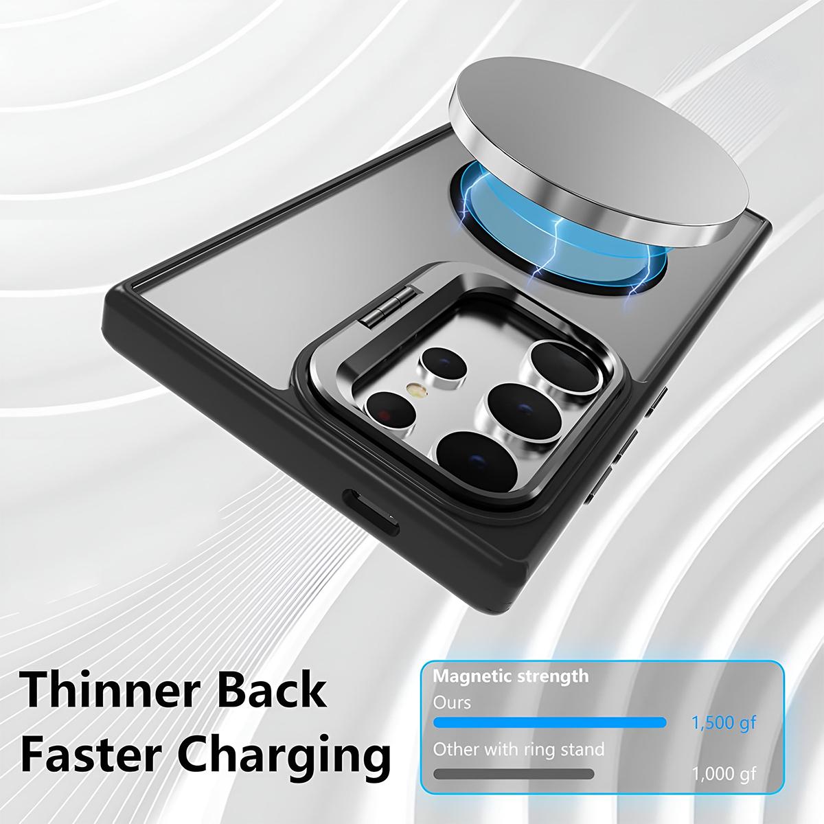 Shockproof Camera Ring Stand Heavy Duty Clear Case For Samsung S26 Ultra/S26 PLUS/S26 Compatible With MagSafe Cover + Camera Lens Protector