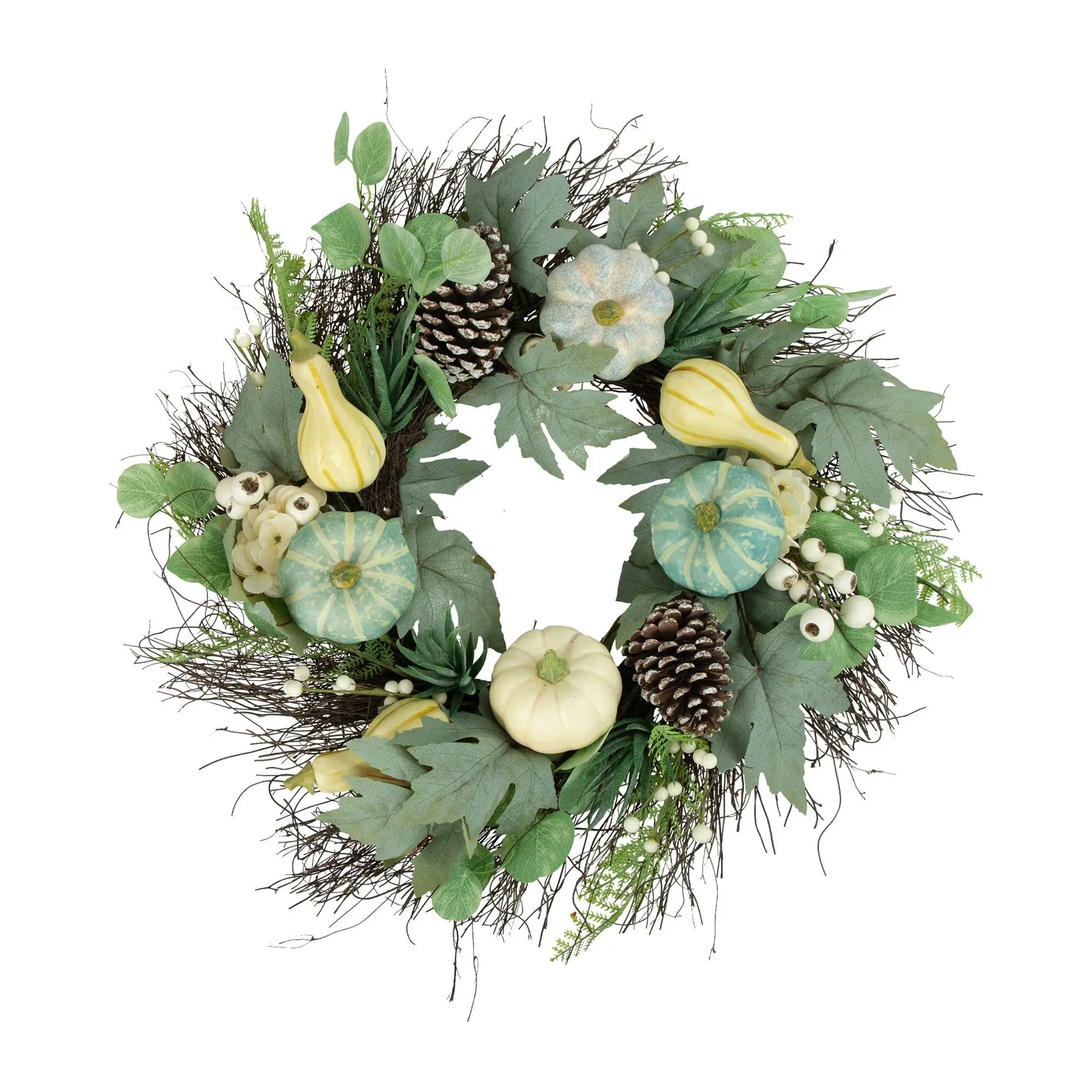 Northlight Pumpkins w/Berries Fall Harvest Wreath 22"