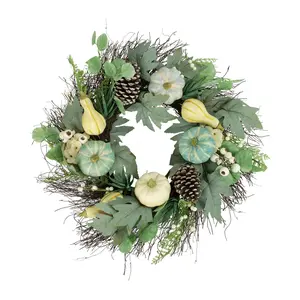 Northlight Pumpkins w/Berries Fall Harvest Wreath 22"