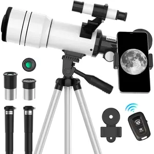 Telescope for Adults and , 70mm Aperture Refractor Telescope for Astronomy Beginners, 15X-150X Magnification, 300mm Portable Telescope with Phone Adapter and  Remote