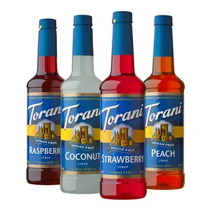 Torani Sugar Free Flavored Drink Syrup Soda Flavors Variety Pack, Raspberry, Coconut, Strawberry & Peach, 25.4 fl oz, (Set of 4)