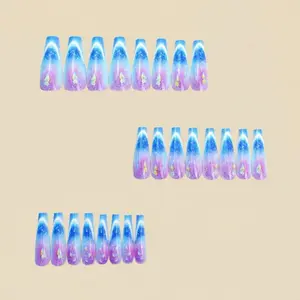 24 Pieces High-End Salon Grade Press-On Nails: Medium Almond Press-On Nails Art On Fingertips, Stunning In One Second Say Goodbye To Nail Salons!Your Portable Nail Artist, Covering All Types Of Women's And Girls' False Nails, Full Range Of Nail Supplies