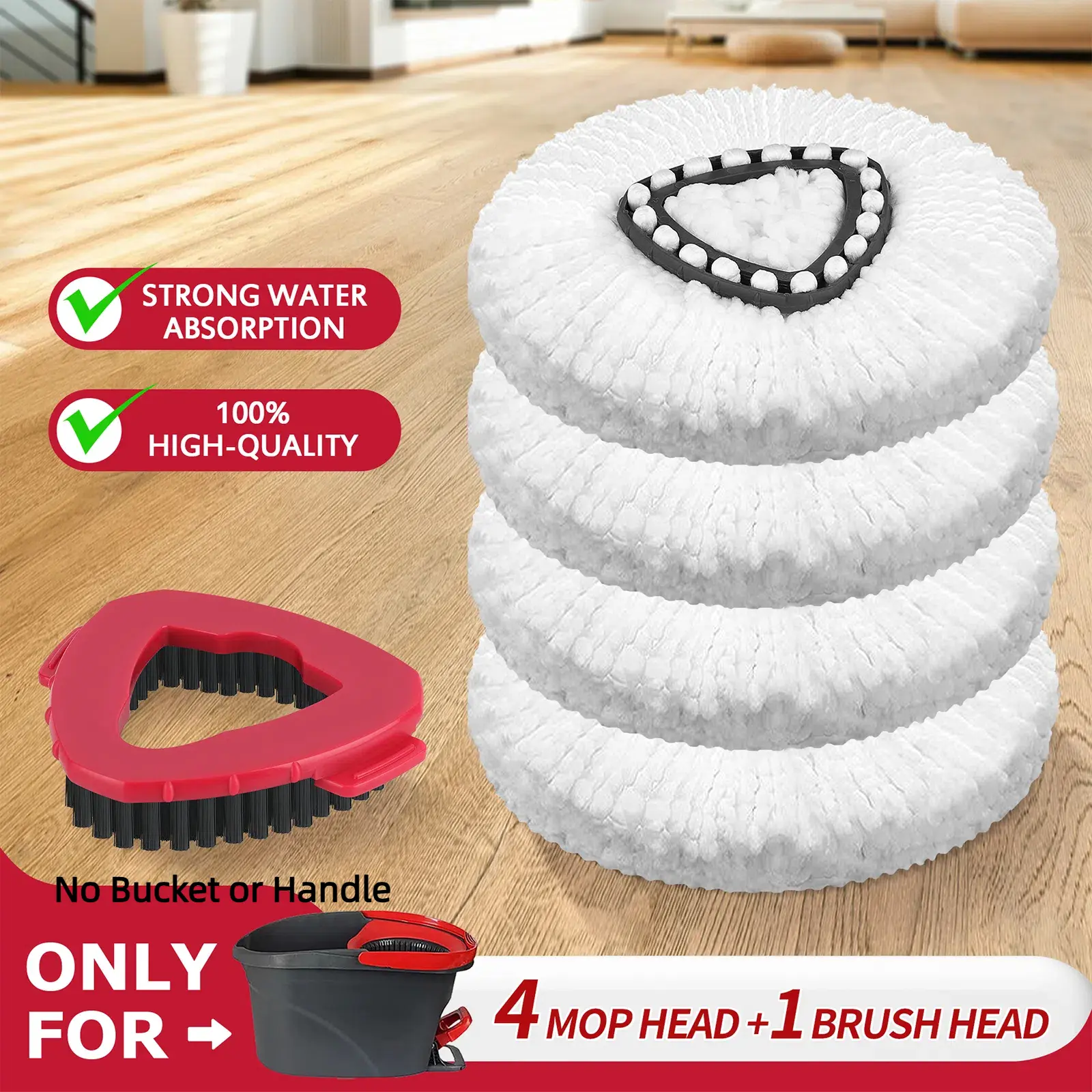 4mop+1brush（only fits O-cedar one tank old style)