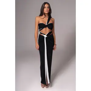 White/Black Venus Reversible Skirt Set