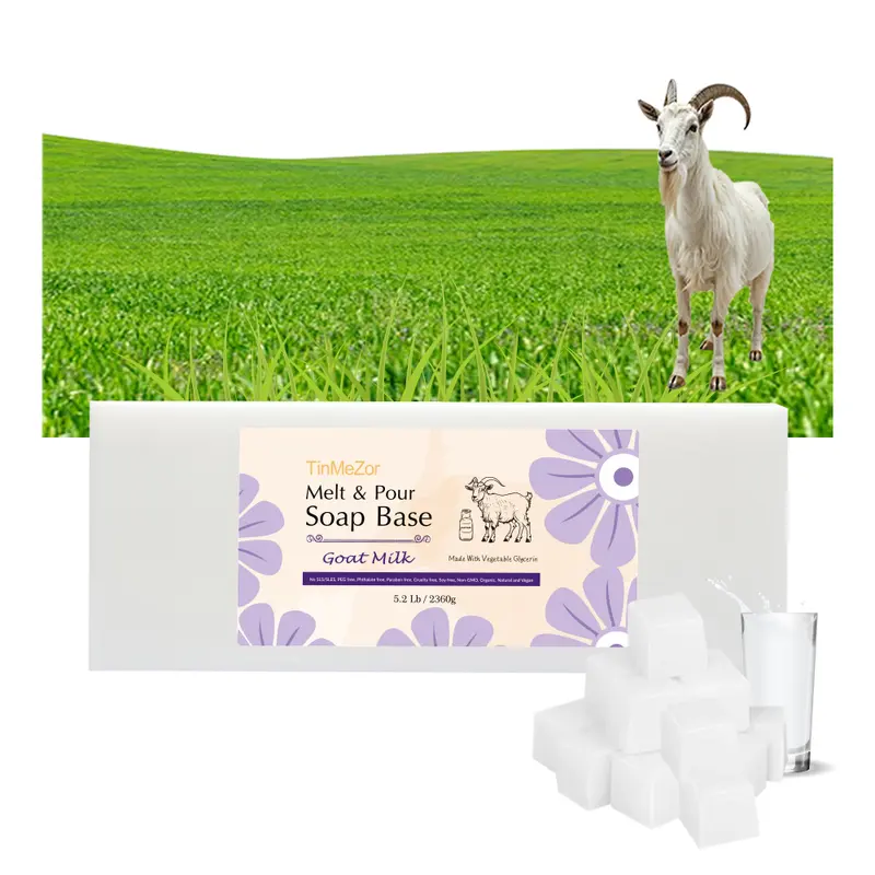 5.2 lbs Goat Milk Soap Base for Soap Making,Glycerin Bars to Make Homemade Soap, Organic Goats Milk Soap Base Bulk,Soap Making Bases & Melts