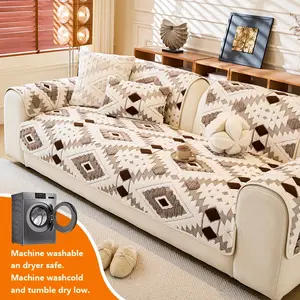 1pc Sofa Cover Universal Sofa Protector Plush Sofa Cushion, Pet Dog Friendly Seat Pad, Soft Fine Fur, 3D Pattern Decoration, Bedroom Office Living Room Home Decor