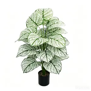 18-Leaf Artificial Plants,Artificial Leaves UV Resistant Fake Tropical Greenery Shrubs and Bushes for Gardens, Porches,Window Boxes,Shops,Offices,and Home Décor