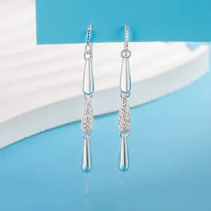 LisiZen Luxury Full Diamond Water Drop Tassel Earrings for Women, Retro Elegant Exquisite Unique Fashion Statement Ear Jewelry DZEH5324