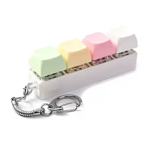 PVC Squishy Clickable Keycap Keychain - Keyboard Fidget Clicker for Anxiety Relief, Cute Durable Fashion Accessory Desk Pendant