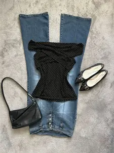 Elegant One-Shoulder Polka Dot Blouse Womenswear for Women, Fall & Winter Fitted Top, Perfect for Daily Wear, Stylish and Comfortable, Chic, Style