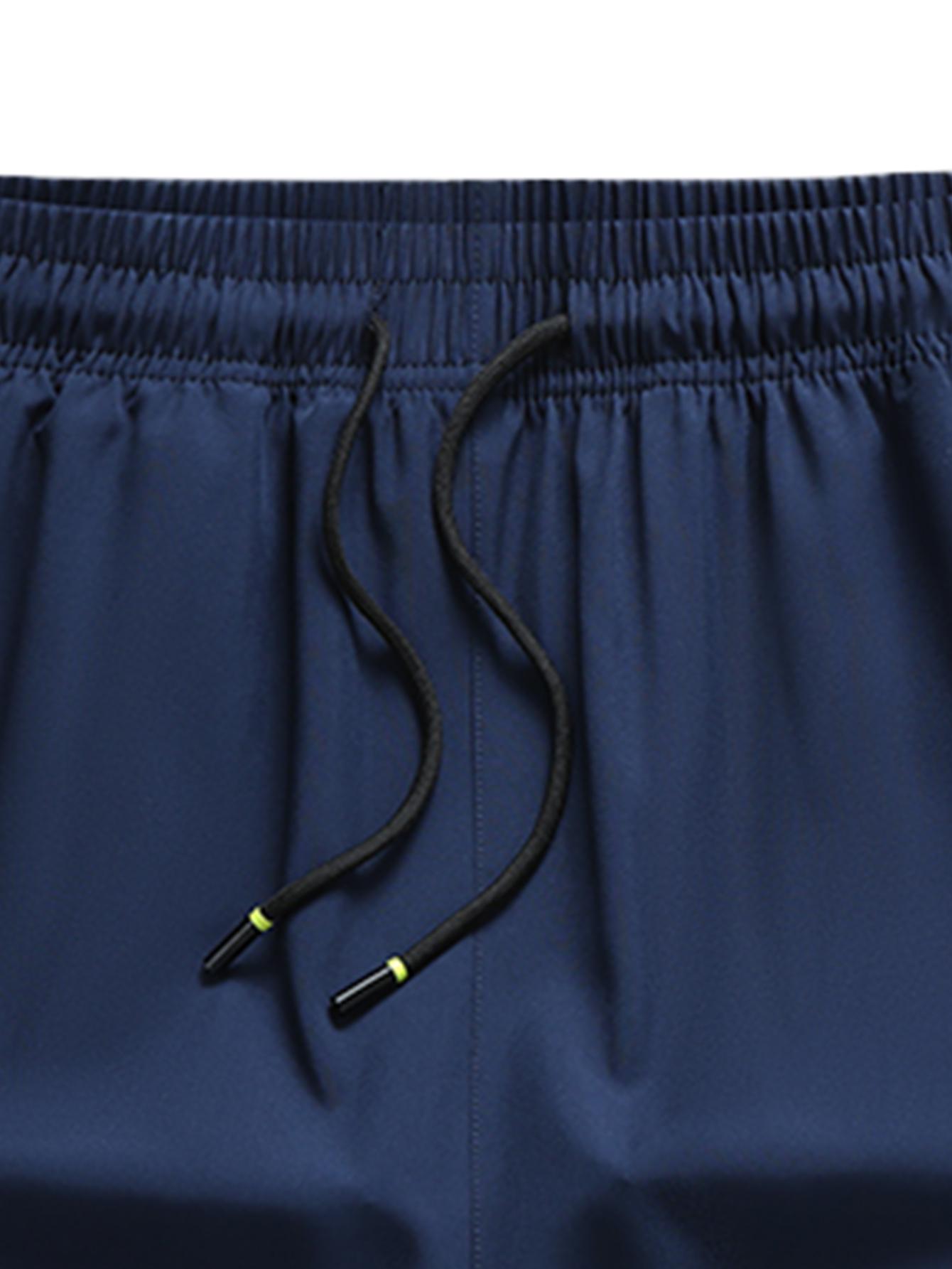 Lightweight   - Elastic Waist with Adjustable Drawstring, Side Pockets,  Fabric for Basketball, Running, Beach & Outdoor Sports - Athletic , Workout Gear, Regular Fit, Comfortable Fit, Gym Enthusiasts Quick-Dry Shorts Set men's summer Casual Breathable