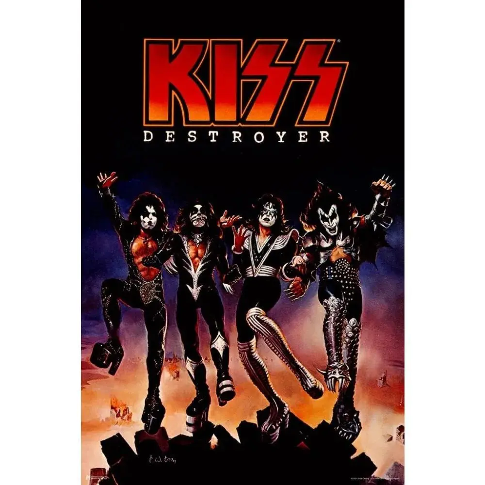 Kiss Band Destroyer Album Cover Poster, Artistic Collectible Wall Art Print, Ideal Gift for Home Room Decor, Heavy Metal Fans