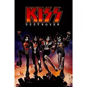 Kiss Band Destroyer Album Cover Poster, Artistic Collectible Wall Art Print, Ideal Gift for Home Room Decor, Heavy Metal Fans