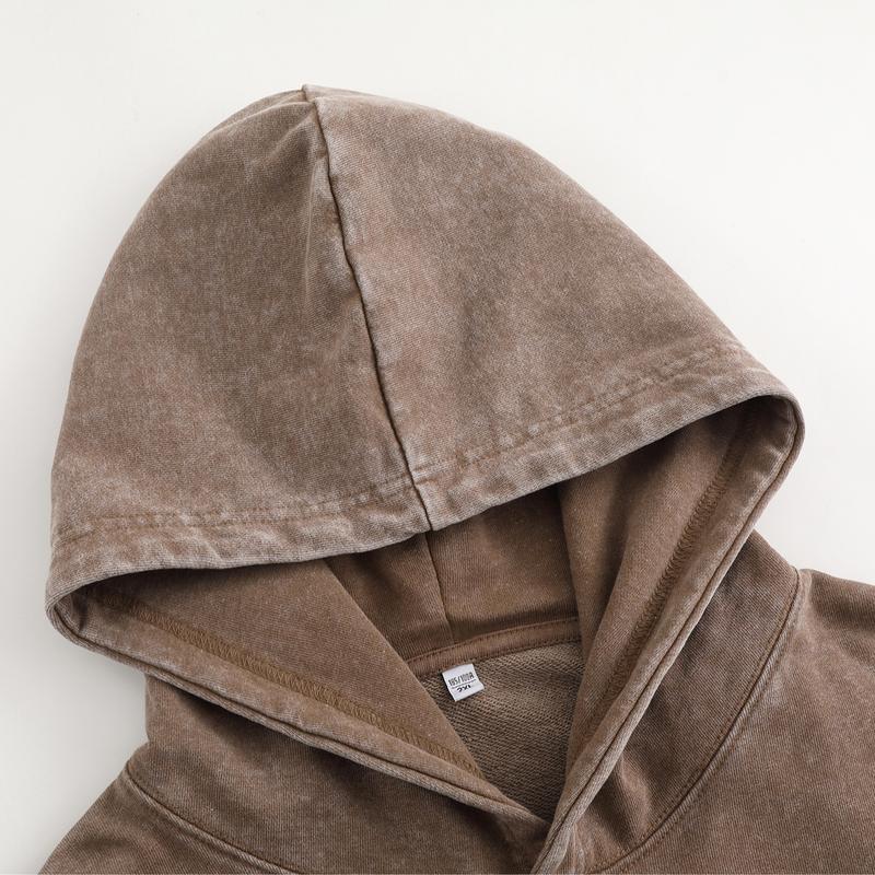 Digitex Women's Oversized Acid Wash Cotton Hoodie Minimalist Design Loose Fit with Kangaroo Pocket & Ribbed Cuffs for Fall Winter Fashion Casual Sweatshirts - Womenswear