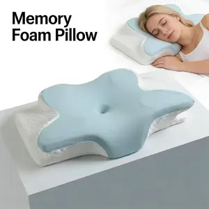 1pc Butterfly Shaped Cervical Pillow Memory Foam Neck Support Ergonomic Pillow for Back and Side Sleeping