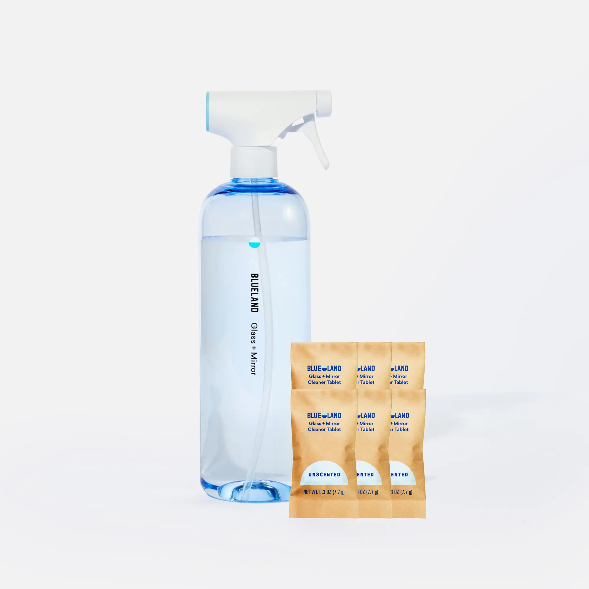 Blueland Glass Cleaner, 1 Year Supply, Streak-Free Mirror Cleaner Refill Tablets + Spray Bottle, Mineral & Plant-Based Blueland Glass Cleaner, 1 Year Supply, Streak-Free Mirror Cleaner Refill Tablets + Spray Bottle, Mineral & Plant-Based