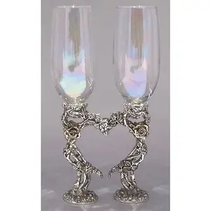Rose Heart Wedding Toasting Glasses Set