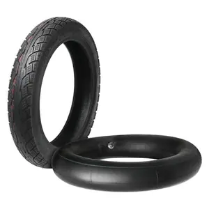 14x2.50 (64-254) Street Tire and Inner Tube Set, 14x2.50 Road Tire with 2.50-10 2.50/2.75-10 Tube Straight Valve Stem Combo, for Electric Motorcycle Tricycle Scooter Ebike Bicycle