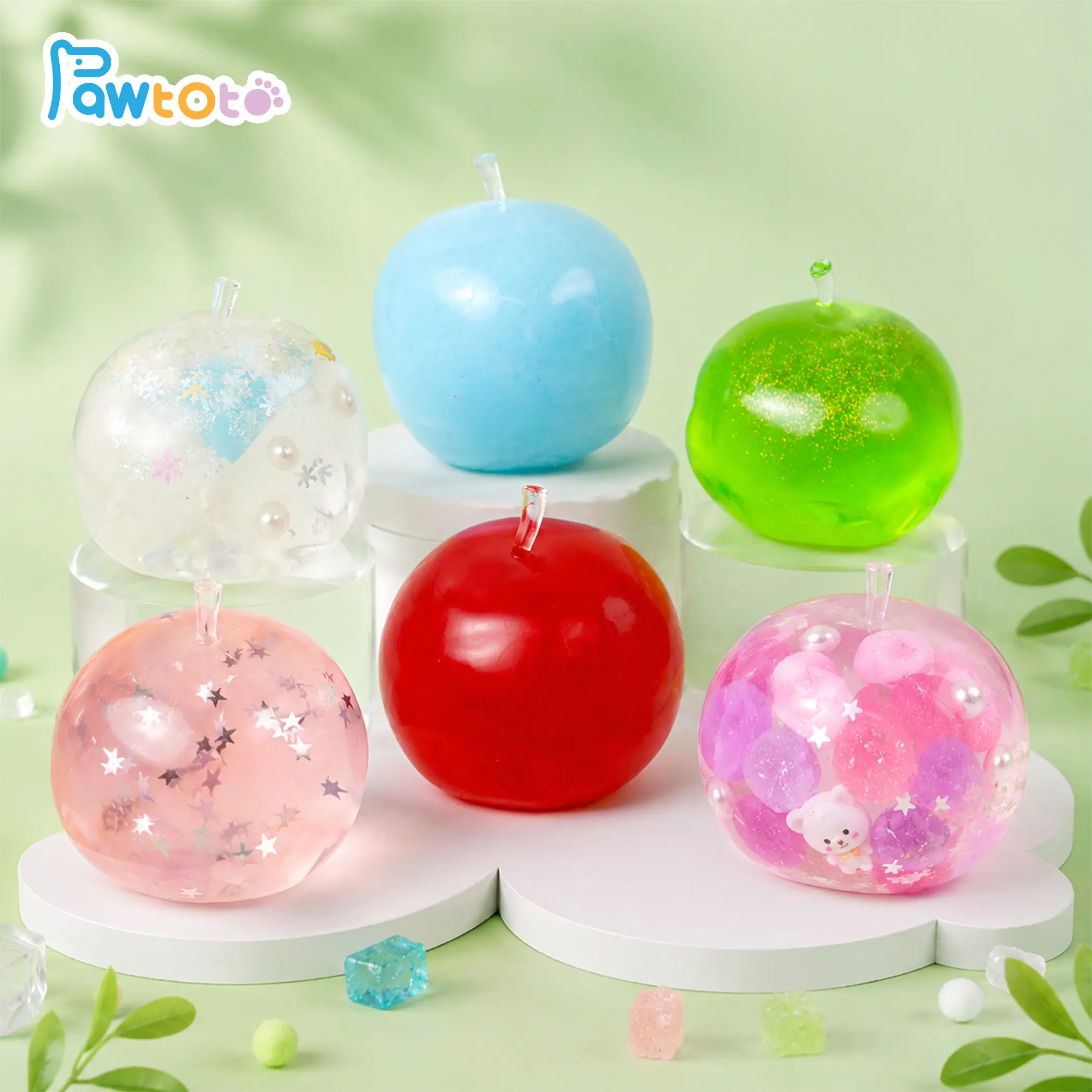 Pawtoto Big Apple Ball Squishy Toy Handmade