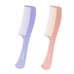 RHOS Medium Tooth Detangling Comb Set for Curly/Straight/Short/Thick Hair, Wet & Dry Use - Pink & Purple quick fix beauty