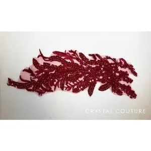 Red Embroidered Applique with Sequins